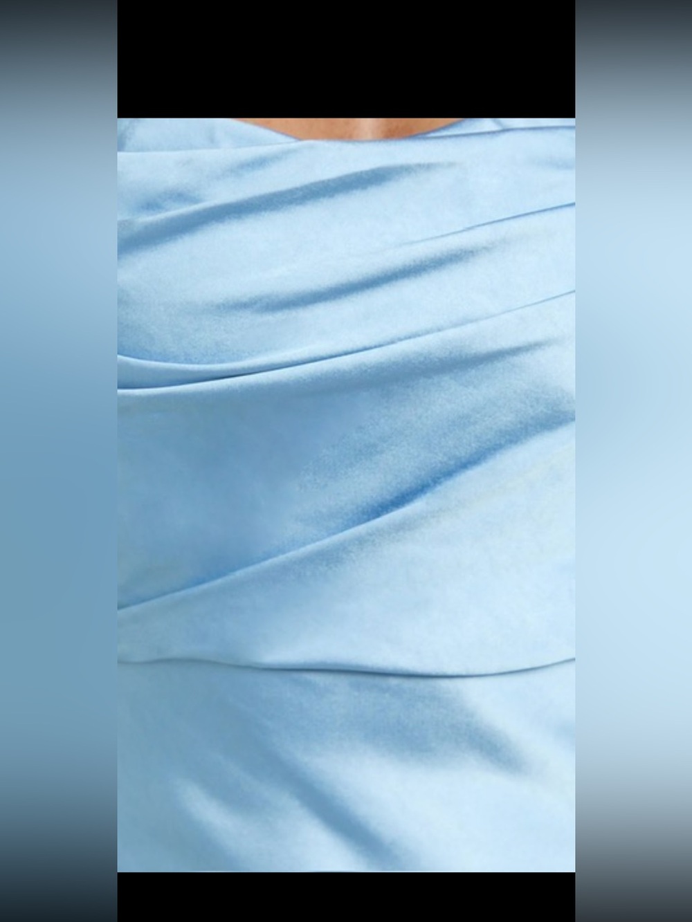 Showpo Strapless Light Blue Satin Dress - Picture 8 of 11